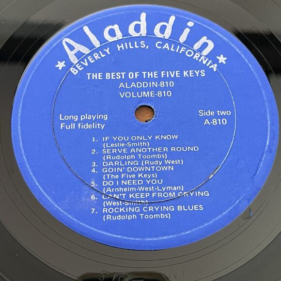The Best Of The Five Keys Vol. 3 Vinyl LP 1956 Aladdin A-810 - Picture 7 of 11